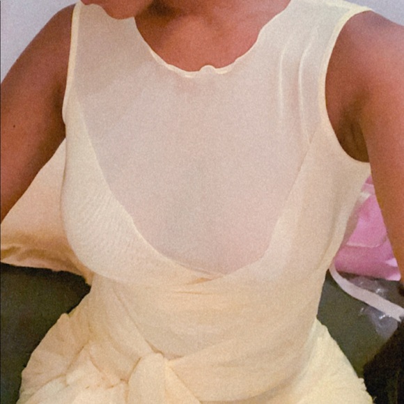 Dresses Yellow Sheer Dress With Ties Hanging Down Poshmark